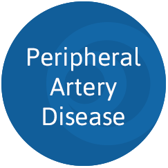 Peripheral Artery Disease circle, blue