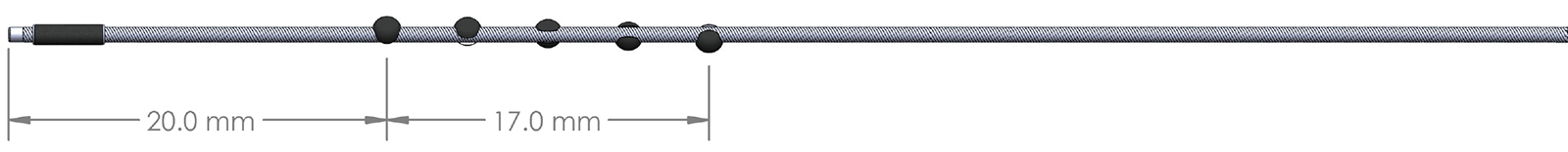 FreedomFlow 5 Fr, 5-sphere driveshaft with dimensions