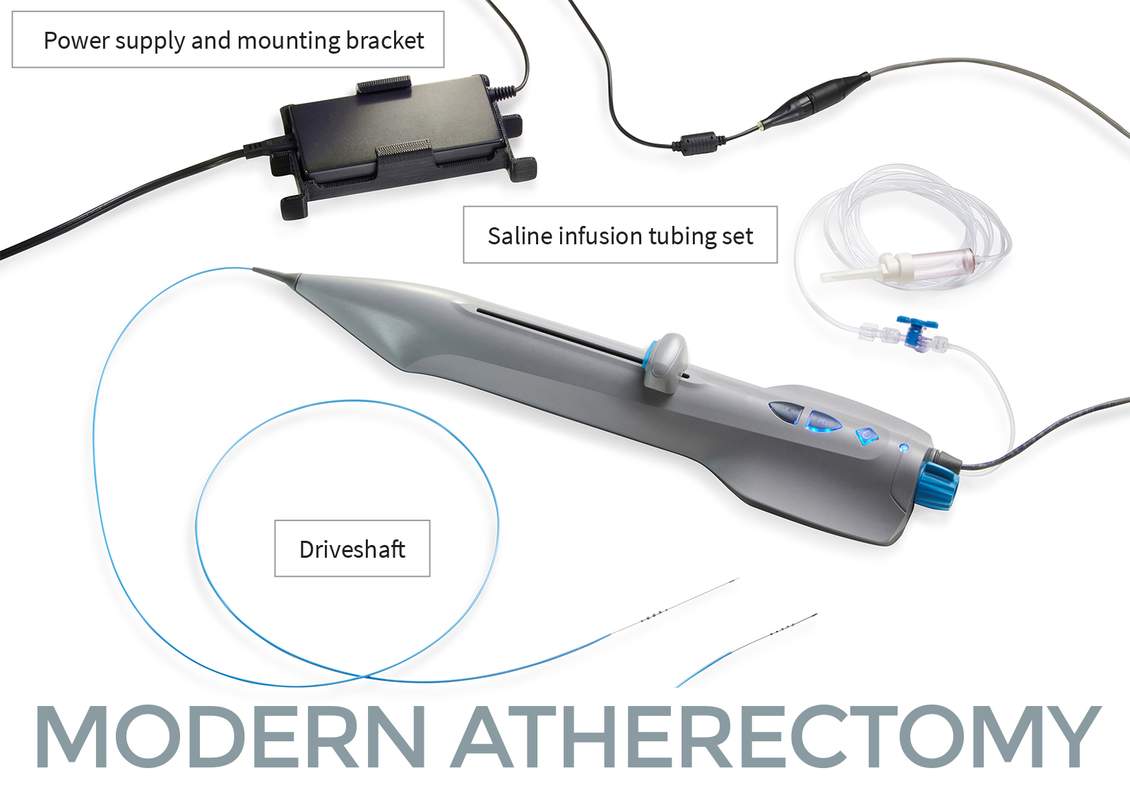 FreedomFlow catheter, driveshaft, tubing set and power supply
